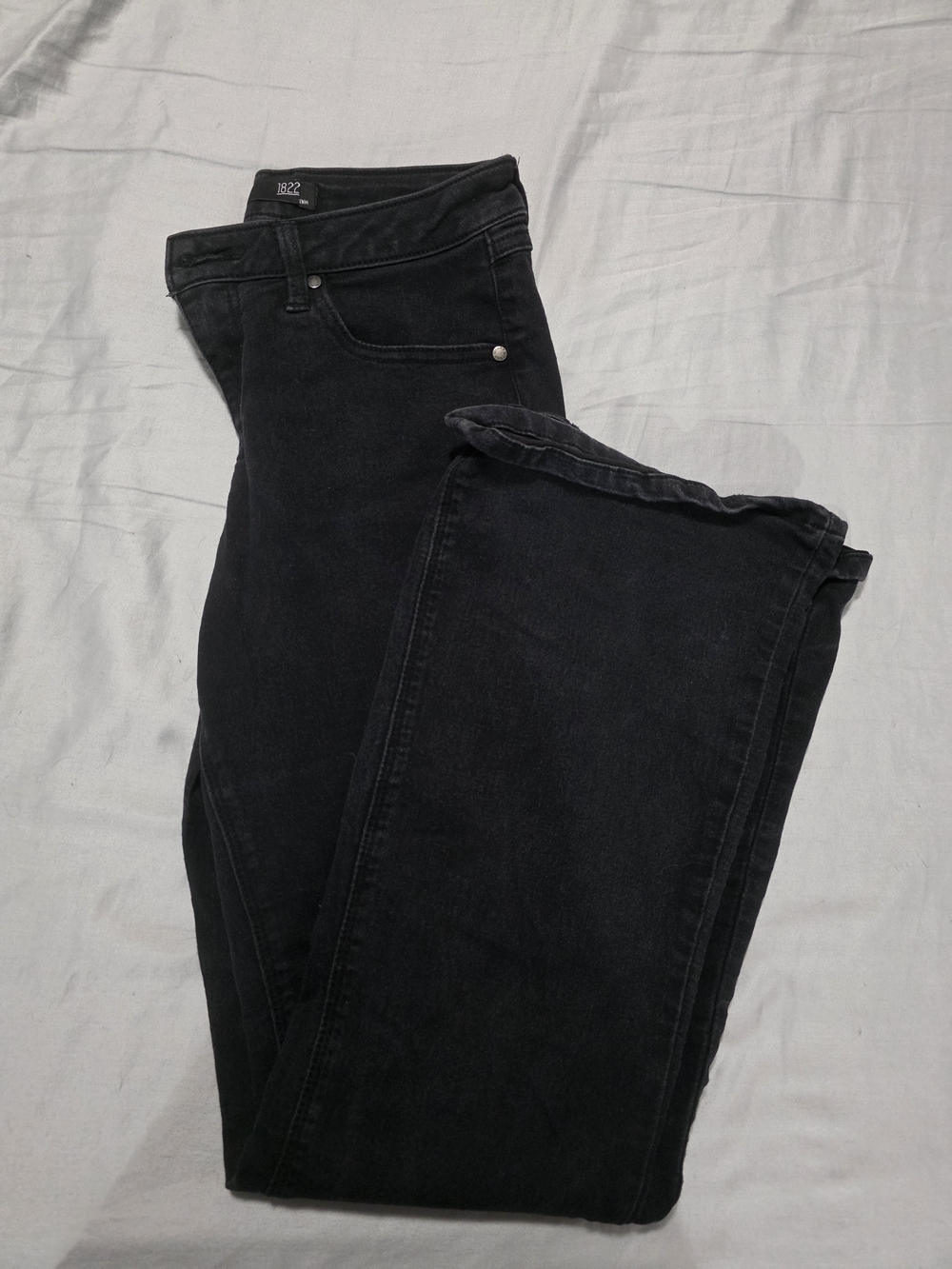 Black Women's Jeans - Flare Bottoms High Rise